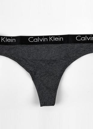 Женские трусики стринги calvin Laceup коллекция motive cotton lightly lined, цвет темно-серый
