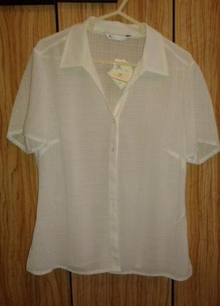Відмінна нова офісна біла блуза сорочка від bhs,p.16/443 фото