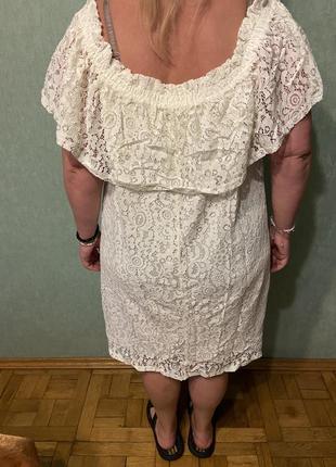 Летнее нарядное платье с кружевом2 фото