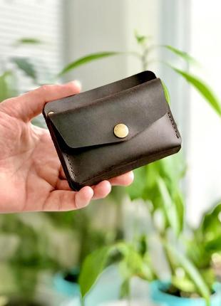 Мінімалістичний і компактний гаманець -кардхолдер "london" коричневий.4 фото