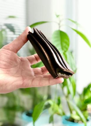 Мінімалістичний і компактний гаманець -кардхолдер "london" коричневий.3 фото