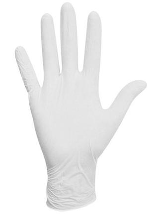 Смотровые латексные медицинские косметологические белые перчатки2 фото