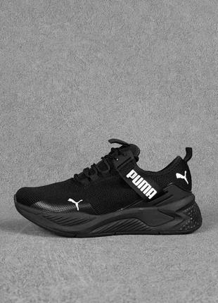 Женские кроссовки puma с ремешком чёрные с белым6 фото