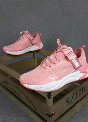 Женские кроссовки puma с ремешком пудровые2 фото