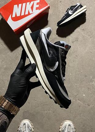 🔥 кросівки  nike ld waffle sacai black white1 фото