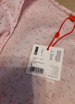 Нова з етикеткою легка блузка з запахом оборками довгий рукав принт квіти бавовна р. 10-12 esprit5 фото