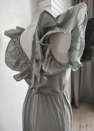 Zara платье сарафан миди воланы хлопок новое! размер s 44  шикарное и популярное платье zara!9 фото