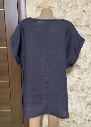 Эффектная льняная блуза в полоску с люрексом,оверсайз,италия!!3 фото