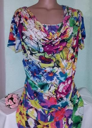 Красивая туника с дапировкой спереди,48-56разм.,ned.,пог-56см-++до 62см