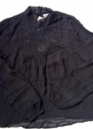 Шифоновая блуза с вышивкой vero moda (xs)3 фото