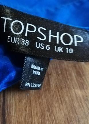 Сукня літо платье мини женское короткое синее topshop с бантом открытая спина пышное6 фото