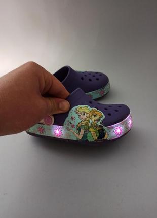 Сабо, кроксы crocs lights frozen fever размер 28 (17,7 см.)6 фото