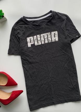 👚классная чёрная футболка puma/футболка с надписью puma/чёрная спортивная футболка👚