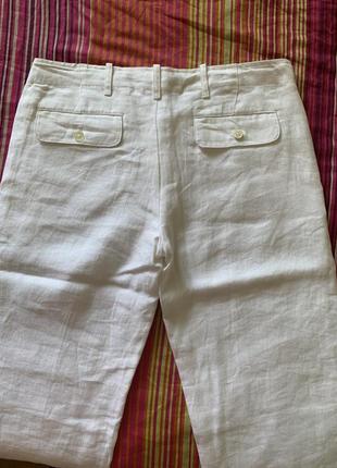 Шикарні лляні штани з подворотами штани ralph lauren sport від широкі стегна розмір s_m4 фото