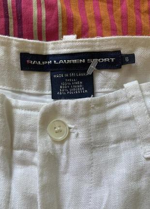 Шикарні лляні штани з подворотами штани ralph lauren sport від широкі стегна розмір s_m6 фото