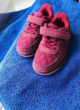 Кроссовки бордовые стильные 28 р 17 см
