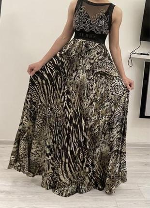 Вечерние платье , выпускное платье , леопардовое платье cavalli