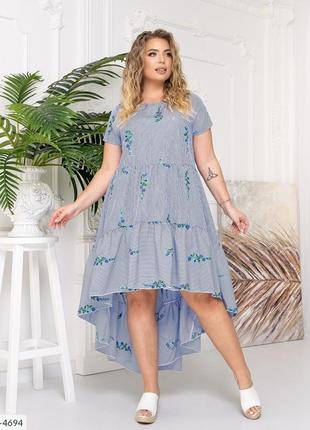 Сукня коттон з вишивкою міді довге