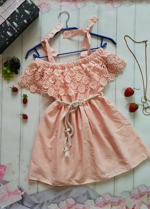 Ніжний котонові сарафан на зав'язках