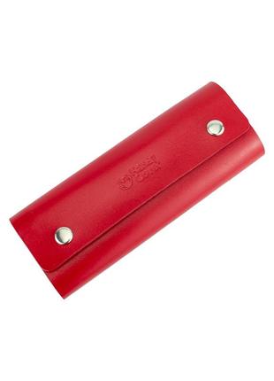 Подарочный женский набор handycover №51: кошелек + ключница (красный)8 фото