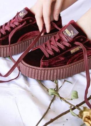 Кроссовки puma x rihanna fenty creeper velvet royal/purple1 фото