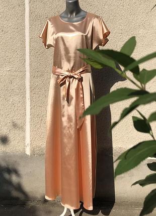 Довга святкова сукня персикового кольору shalaj