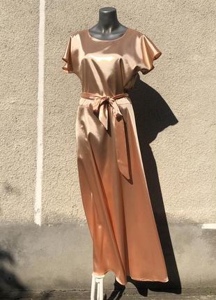 Довга святкова сукня персикового кольору shalaj2 фото