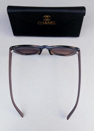 Очки в стиле chanel женские солнцезащитные модные коричневые с градиентом5 фото
