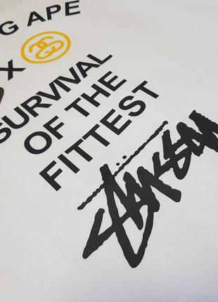 Футболки bape x stussy survival of the fittest2 фото