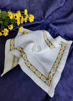 Салфека полотенце льняное лен винтаж вышивка крестом ручная работа3 фото