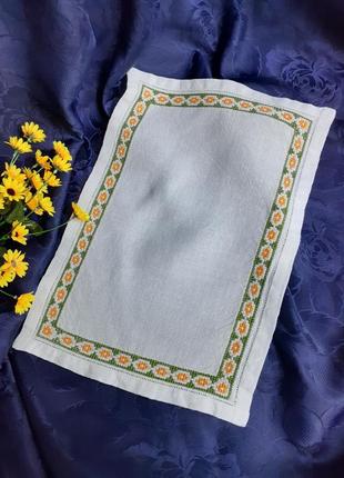 Салфека полотенце льняное лен винтаж вышивка крестом ручная работа8 фото