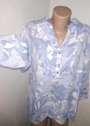 Uk 16 mark & spenser большой размер блуза лен