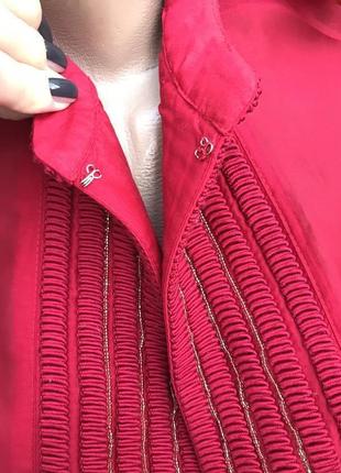 Червона блузка,сорочка, з вишивкою,бісер,етно стиль бохо, h&m3 фото