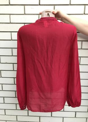 Червона блузка,сорочка, з вишивкою,бісер,етно стиль бохо, h&m8 фото