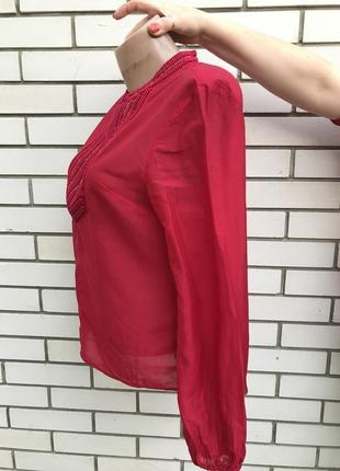 Червона блузка,сорочка, з вишивкою,бісер,етно стиль бохо, h&m6 фото