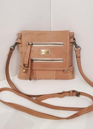 Стильная кожаная сумка crossbody river island красивый песочный цвет1 фото