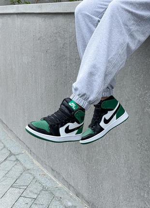 Nike jordan 1 retro high green black white, кросівки найк джордан (36рр - 45рр)