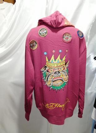 ⛔ капюшонка худі накатка на замку розміри батал ed hardy
