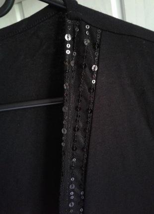 Накидка болеро черная с пайетками короткий рукав orsay р м2 фото