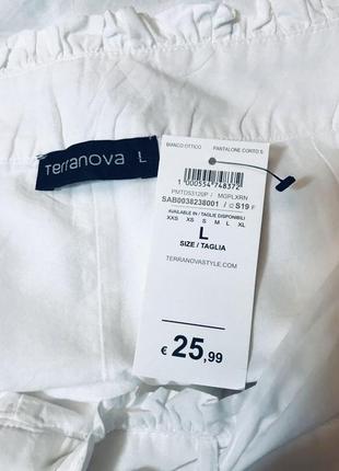 Terranova шикарные білі шорты  шитье шортики прошва выбитые вышитые модные трендовые стильные3 фото
