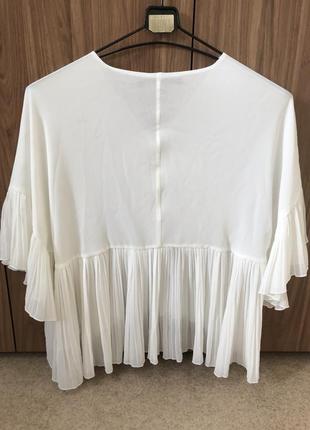 Zara! стильная шифоновая  блузка 👚 в стиле бохо. оверсайз4 фото