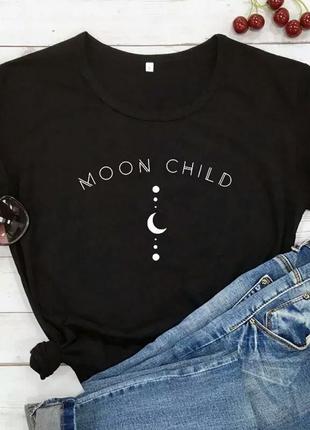 Хлопковая футболка moon child 🌙 one-size