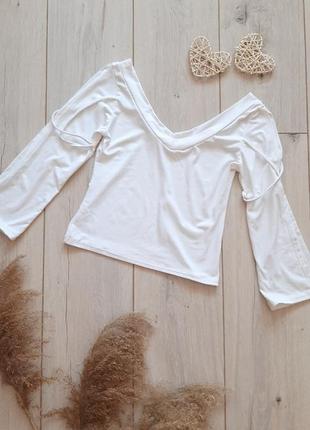 Стильная белая блузка кофта откройты рукава xs-s