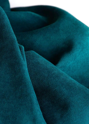 Портьерная ткань для штор канвас (микровелюр) бирюзового цвета2 фото
