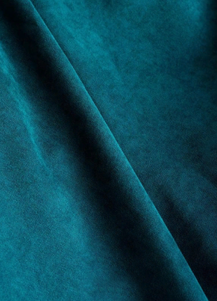 Порт'єрна тканина для штор канвас (мікровелюр) бірюзового кольору5 фото