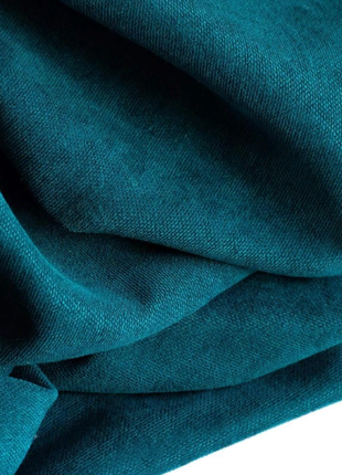 Порт'єрна тканина для штор канвас (мікровелюр) бірюзового кольору6 фото