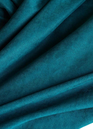 Порт'єрна тканина для штор канвас (мікровелюр) бірюзового кольору4 фото