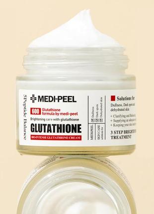 Антиоксидантний освітлюючий крем з глутатионом medi-peel bio-intense gluthatione cream white1 фото