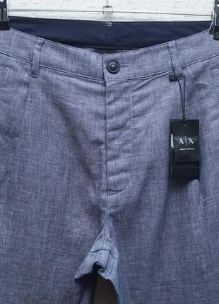 Мужские летние брюки из смеси льна от armani exchange4 фото