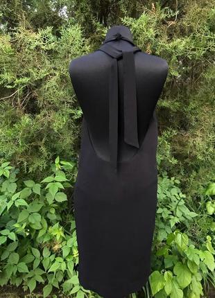 Zara basic сексуальное платье с открытой спиной вечернее чёрное3 фото